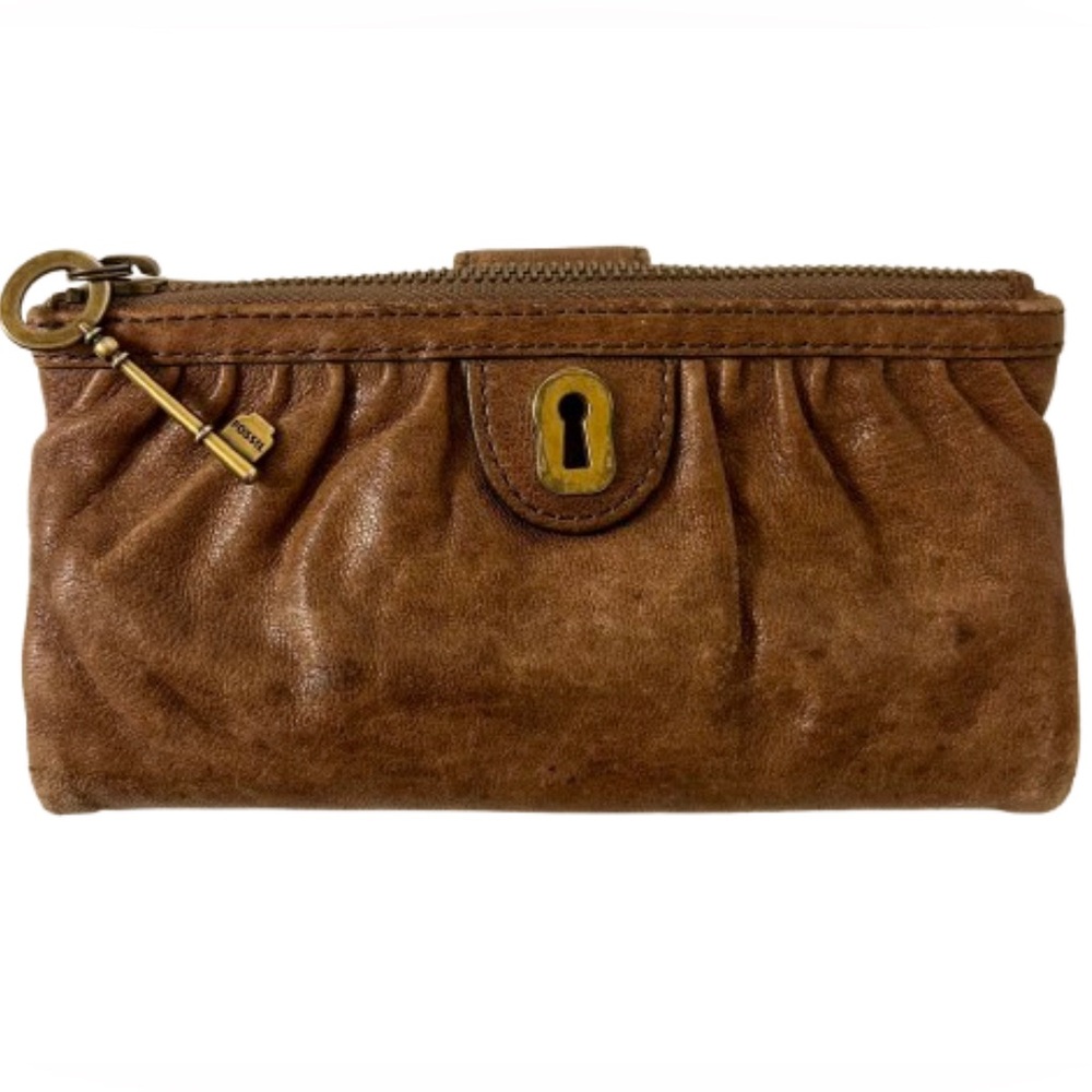Vintage FOSSIL Long Live Vintage Leather Wallet/Clutch